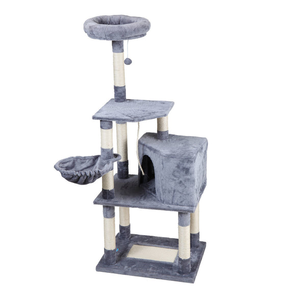 Cat tree-light gray with pentagonal cat litter, Activity Tree - Deals Kiosk
