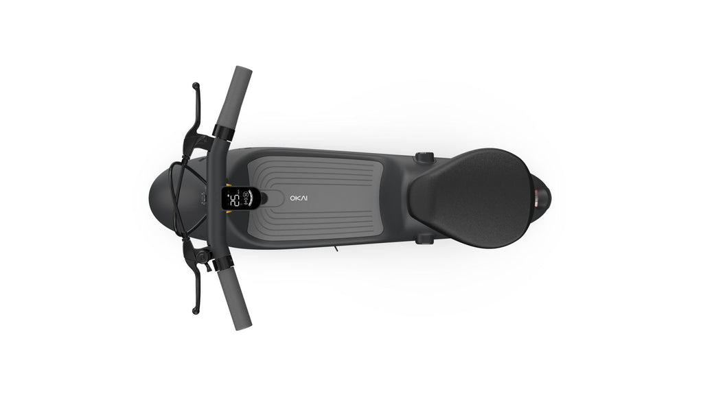 OKAI Beetle Electric Scooter with Seat, Up to 25 Miles Range & 15.5MPH, Modern Moped Scooter Bike with 10inch Vacuum Tires - Deals Kiosk