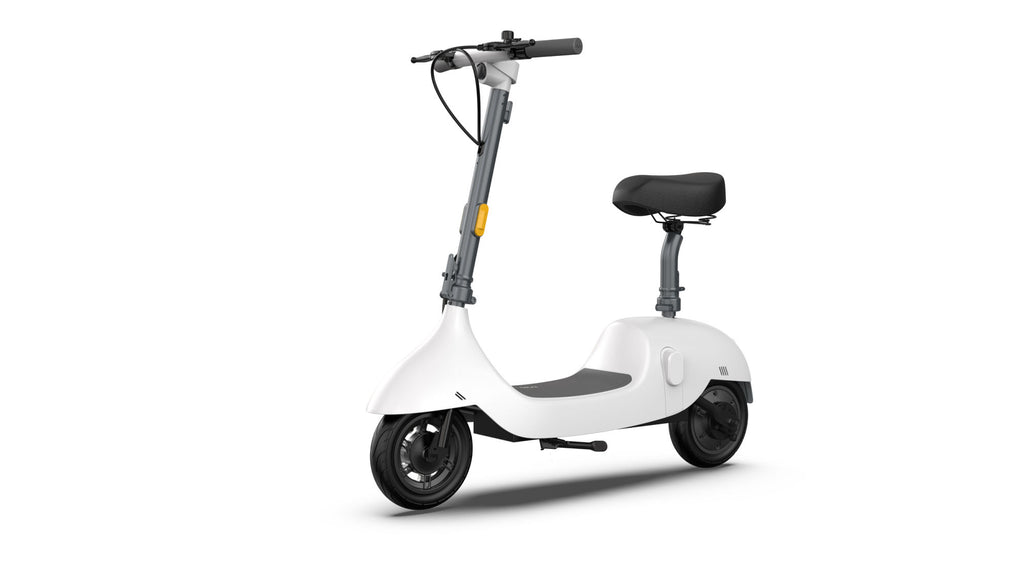 OKAI Beetle Electric Scooter with Seat, Up to 25 Miles Range & 15.5MPH, Modern Moped Scooter Bike with 10inch Vacuum Tires - Deals Kiosk