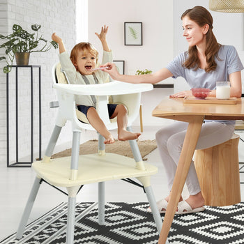4 in 1 Baby Convertible Toddler Table Chair Set with PU Cushion - Deals Kiosk