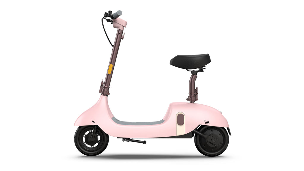 OKAI Beetle Electric Scooter with Seat, Up to 25 Miles Range & 15.5MPH, Modern Moped Scooter Bike with 10inch Vacuum Tires - Deals Kiosk