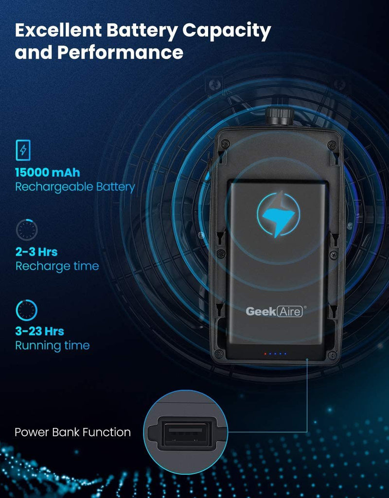 Geek Aire 12" Rechargeable Outdoor High Velocity Fan with detachable power bank - Deals Kiosk