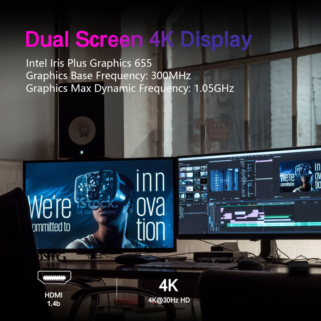 Mini PC Windows 10 Pro Intel i5-8259U Up to 3.8GHz, Mini Desktop Computer 8GB RAM/256GB SSD, Quad Core Gaming PC , Support 4K Dual HDMI, Gigabit Ethernet, 2.4/5.0G WiFi, BT 5.0 for Business, Home - Deals Kiosk