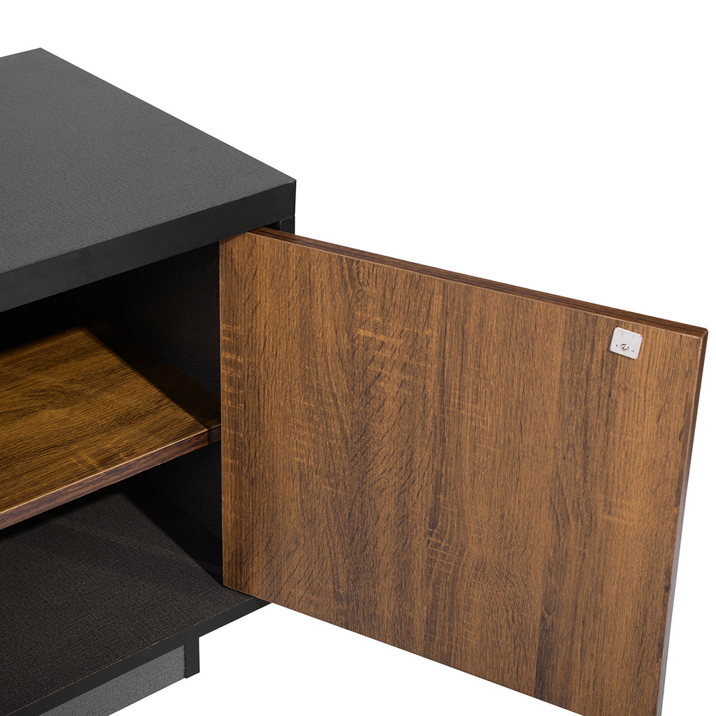 47.2 inches Mid-Century Modern 2 Door TV Stand with Storage Cabinet - Deals Kiosk