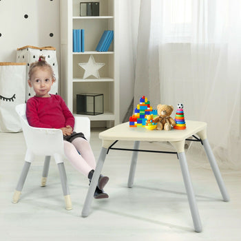 4 in 1 Baby Convertible Toddler Table Chair Set with PU Cushion - Deals Kiosk