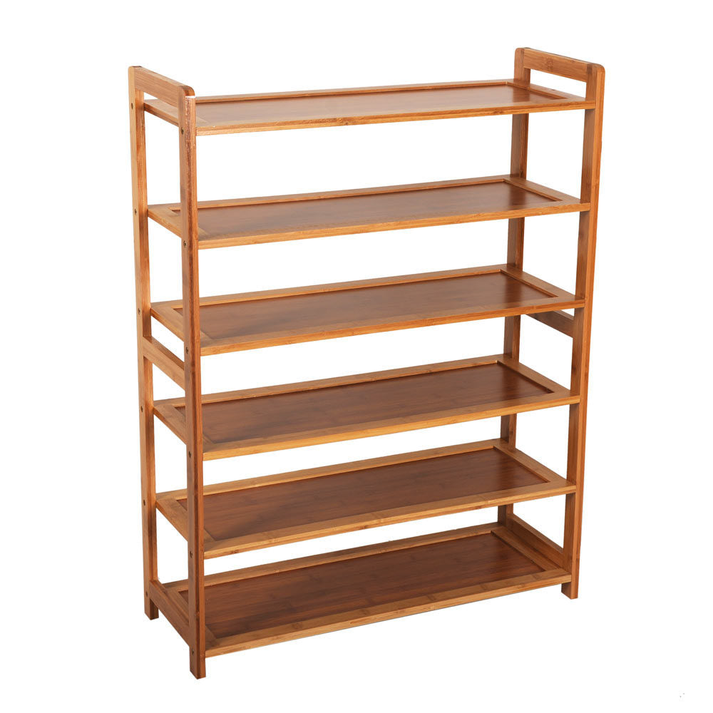 High Quality 6 Tier Wood Bamboo Shelf Entryway Storage Shoe Rack Home Furniture - Deals Kiosk