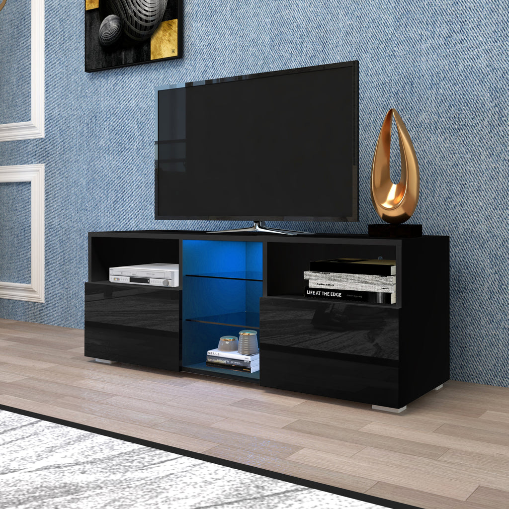 Modern Minimalist TV Cabinet Living Room with 20 colors LED Lights,TV Stand Entertainment Center Modern High-Gloss LED TV Cabinet, Simpleness Creative Furniture TV Cabinet - Deals Kiosk