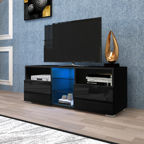 Modern Minimalist TV Cabinet Living Room with 20 colors LED Lights,TV Stand Entertainment Center Modern High-Gloss LED TV Cabinet, Simpleness Creative Furniture TV Cabinet - Deals Kiosk