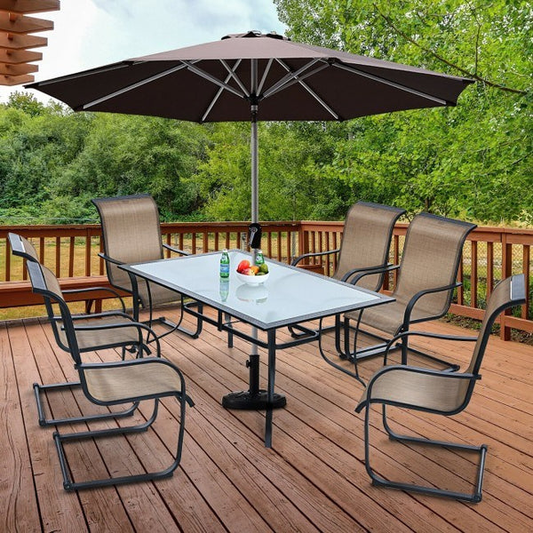 6 Pieces Patio Dining Chairs with Armrests and Neck Support - Deals Kiosk