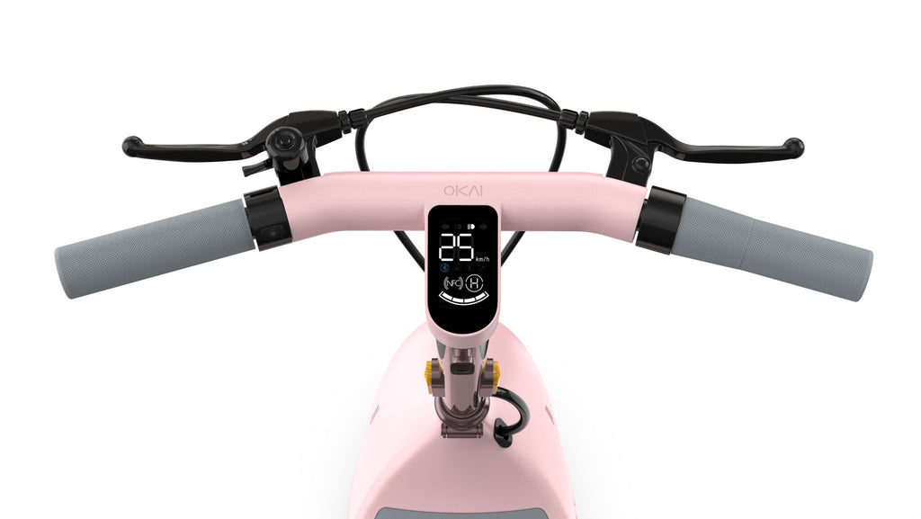 OKAI Beetle Electric Scooter with Seat, Up to 25 Miles Range & 15.5MPH, Modern Moped Scooter Bike with 10inch Vacuum Tires - Deals Kiosk