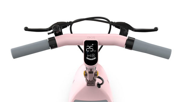 OKAI Beetle Electric Scooter with Seat, Up to 25 Miles Range & 15.5MPH, Modern Moped Scooter Bike with 10inch Vacuum Tires - Deals Kiosk