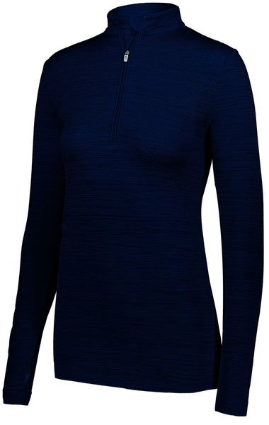 Ladies Athletic Shirt, Long Sleeve Striated 1/2 Zip Pullover Sports Top - Sportswear - Deals Kiosk