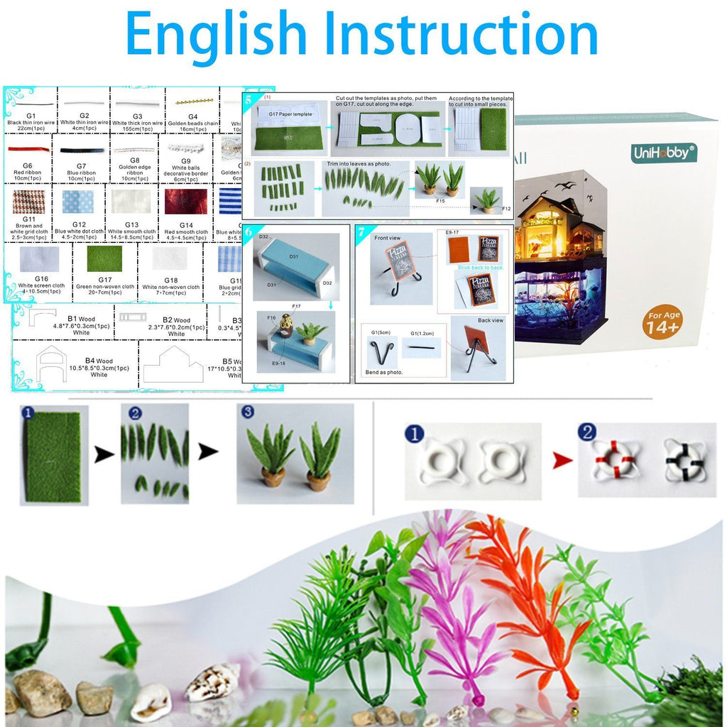 DIY Miniature Dollhouse Kit Impression Hawaii with Furniture Dust Proof Wooden Dollhouse Gift - Deals Kiosk