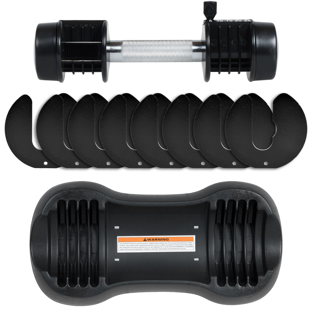 Pair of 12.5 Lbs Adjustable Dumbbell with Handle and Weight Plate for Home Gym black RT - Deals Kiosk