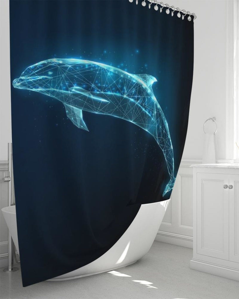 Blue Dolphin Shower Curtain 72"X72" - Deals Kiosk