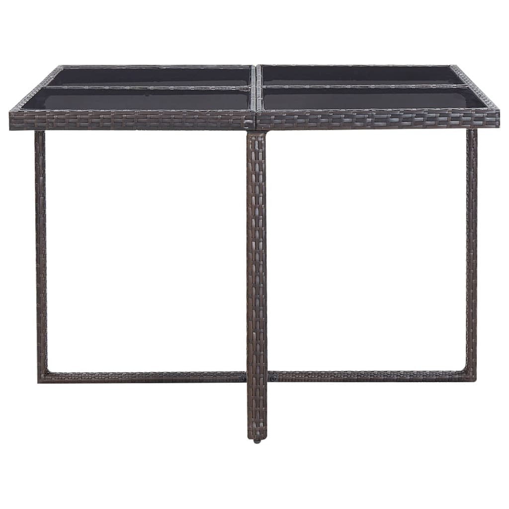 9 Piece Outdoor Dining Set with Cushions Poly Rattan Brown - Deals Kiosk