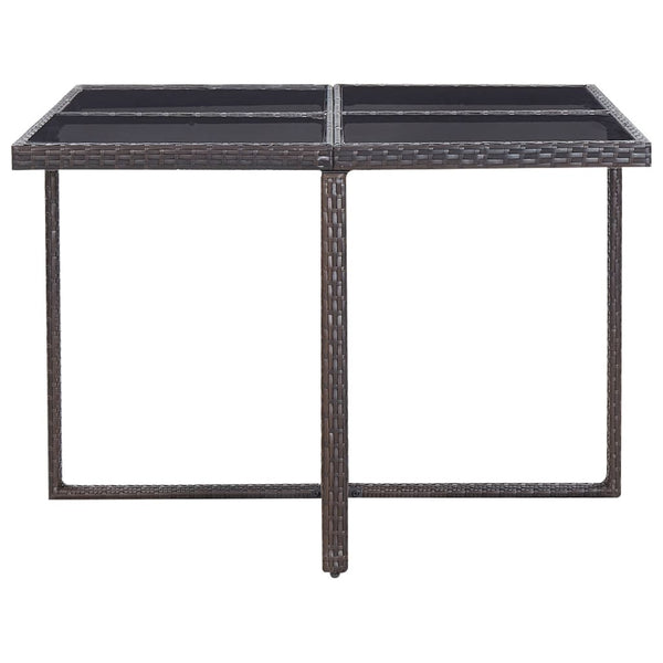 9 Piece Outdoor Dining Set with Cushions Poly Rattan Brown - Deals Kiosk