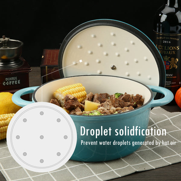 COOKWIN 5 Quart Cast Iron Dutch Oven ,Bread Baking Pot with Self Basting Lid, Porcelain Enameled Surface Cookware Pot, Great Christmas Gifts for Family, Red - Deals Kiosk