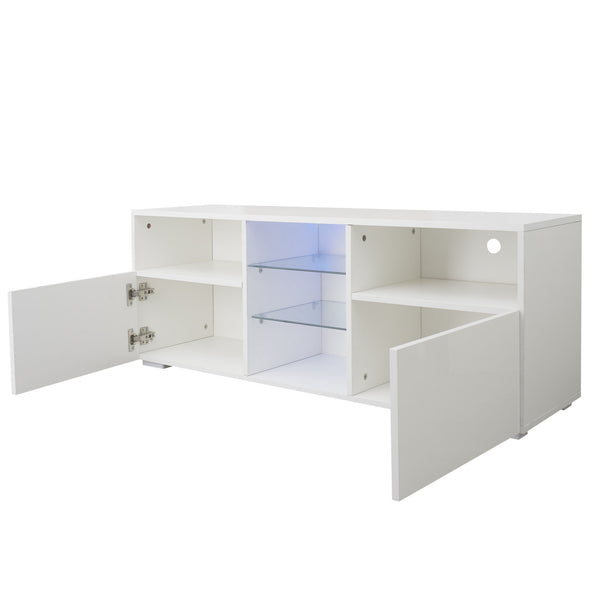 Modern Minimalist TV Cabinet Living Room with 20 colors LED Lights,TV Stand Entertainment Center Modern High-Gloss LED TV Cabinet, Simpleness Creative Furniture TV Cabinet - Deals Kiosk