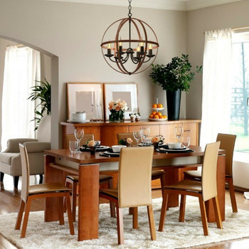 6-Light Orb Chandelier Rustic Vintage Ceiling Lamp - Deals Kiosk