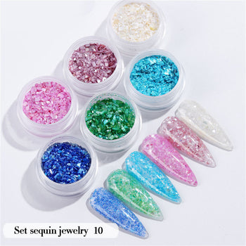 6PCS/Set Nail Beauty Chrome Glitter Kit, Nail Sequin Nail Art Mirror Powder Decoration - Deals Kiosk