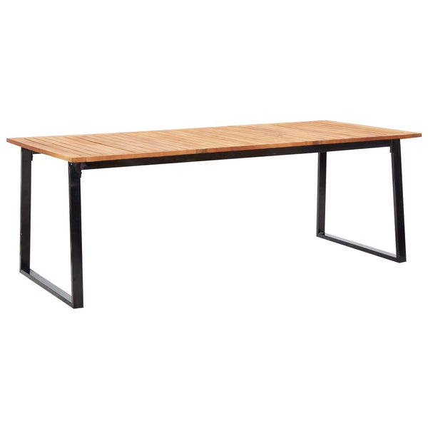 9 Piece Outdoor Dining Set Poly Rattan and Acacia Wood Black - Deals Kiosk