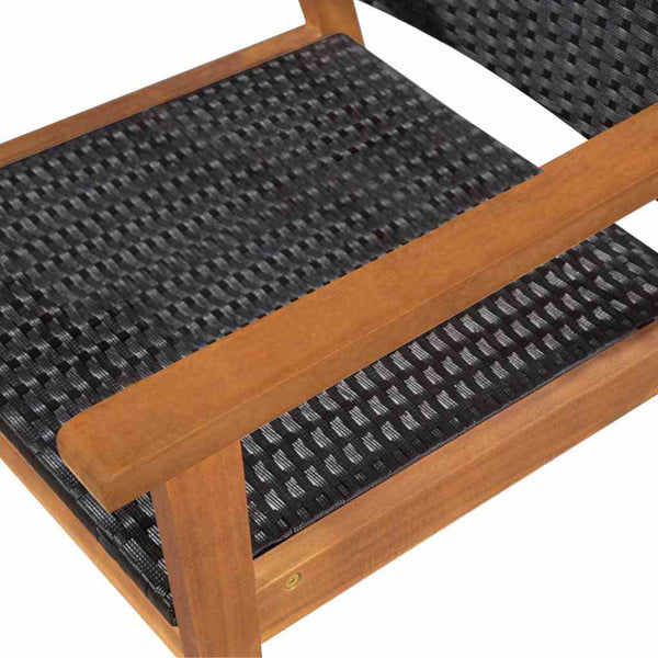 5 Piece Outdoor Dining Set Poly Rattan Black and Brown - Deals Kiosk