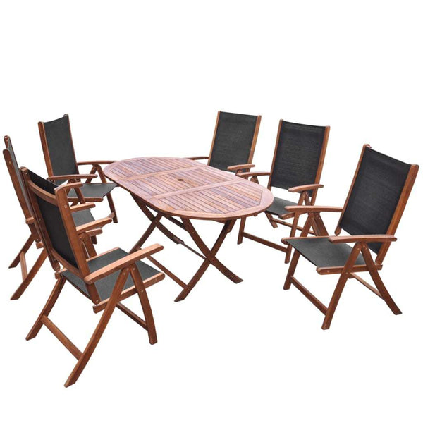 7 Piece Outdoor Dining Set Solid Acacia Wood - Deals Kiosk