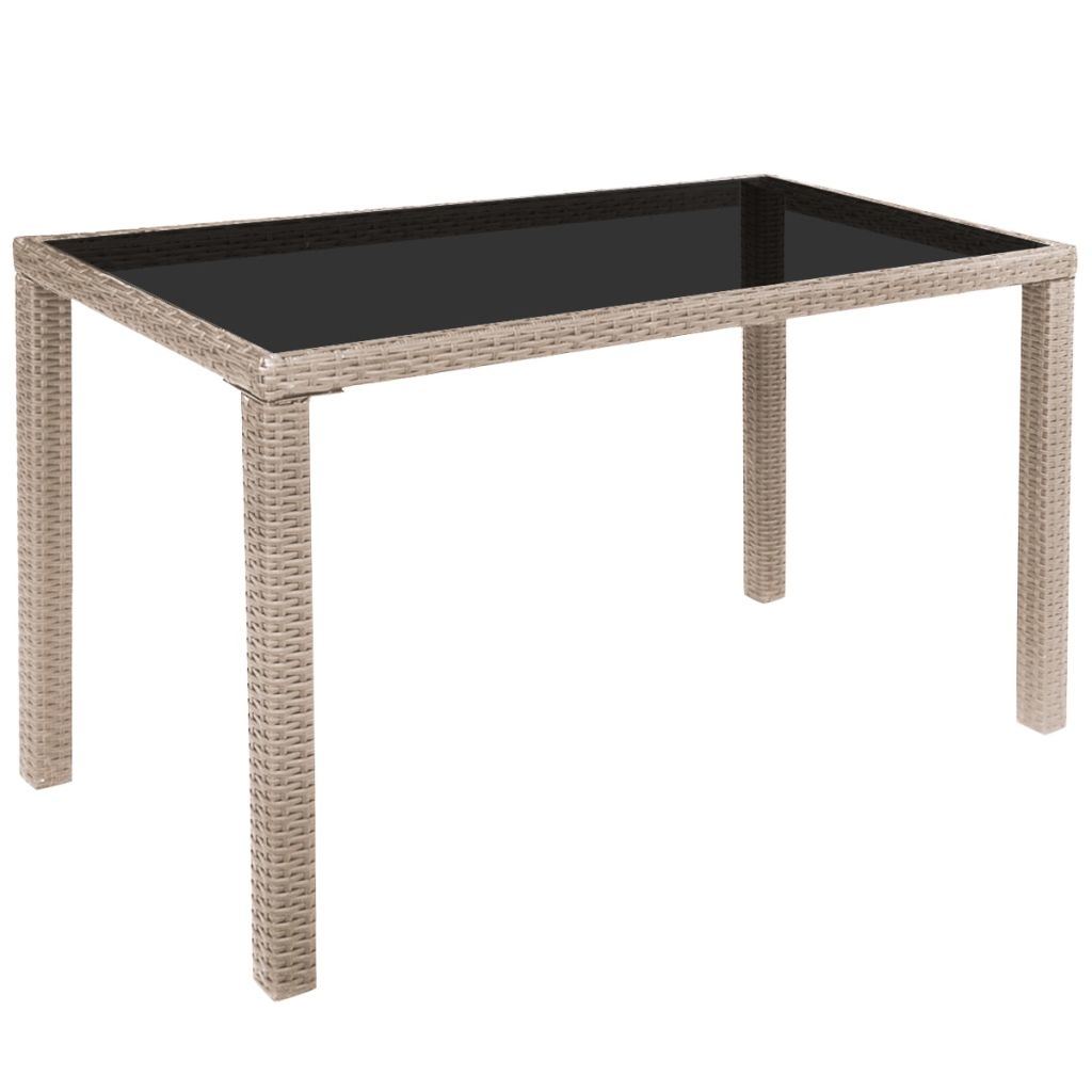 5 Piece Outdoor Dining Set with Cushions Poly Rattan Beige - Deals Kiosk