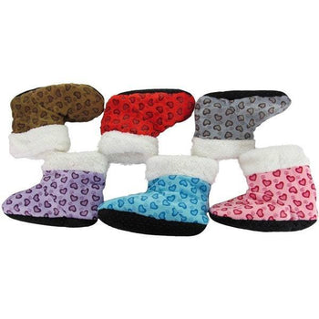 J. Ann Toddlers Heart Print Slipper Booties Case Pack 60 - Deals Kiosk