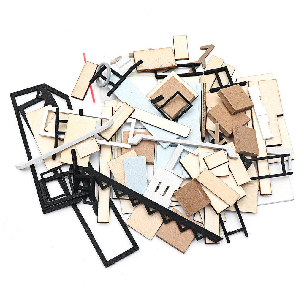 DIY Dollhouse Kit with Dust Proof Cover 1:24 Scale Wooden DIY Miniature Dollhouse Kit Toy Gift - Deals Kiosk