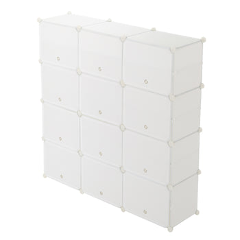 8-Tier Portable 48 Pair Shoe Rack Organizer 24 Grids Tower Shelf Storage Cabinet Stand Expandable for Heels, Boots, Slippers, White RT - Deals Kiosk