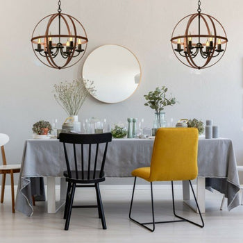 6-Light Orb Chandelier Rustic Vintage Ceiling Lamp - Deals Kiosk