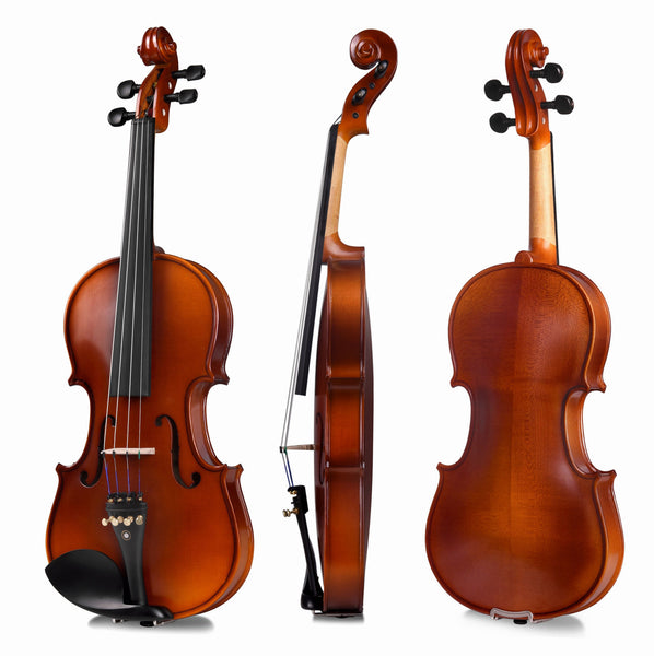 Aileen PREMIUM BEGINNER Series Violin Outfit - 4/4 Full Size Solid Wood Ebony Fitted for Kids Students, Teachers Approved - Deals Kiosk