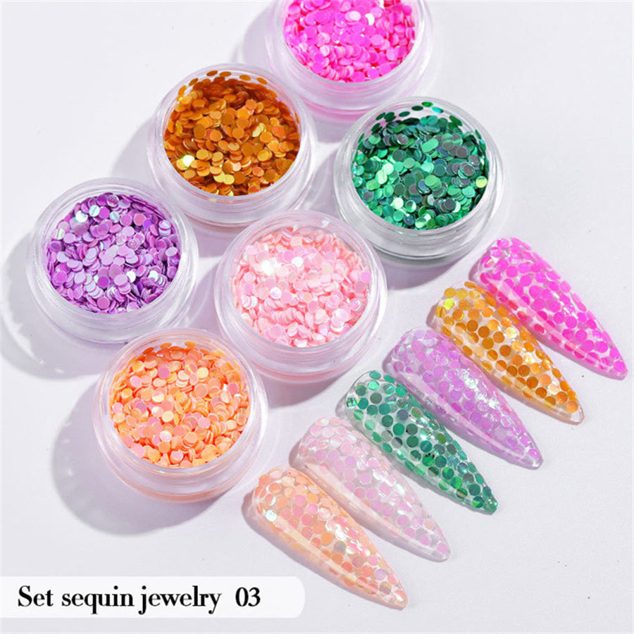 6PCS/Set Nail Beauty Chrome Glitter Kit, Nail Sequin Nail Art Mirror Powder Decoration - Deals Kiosk