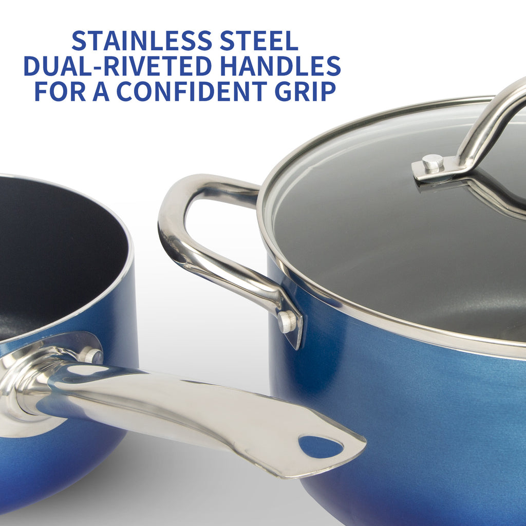 Recook Cookware Sets, Nonstick Pots and Pans Set– 4pc, Kitchen Saucepan Sets, Induction Cooking Pot Set, Non Sticking Sauce Pan Set – Dishwasher and Oven Safe - Deals Kiosk
