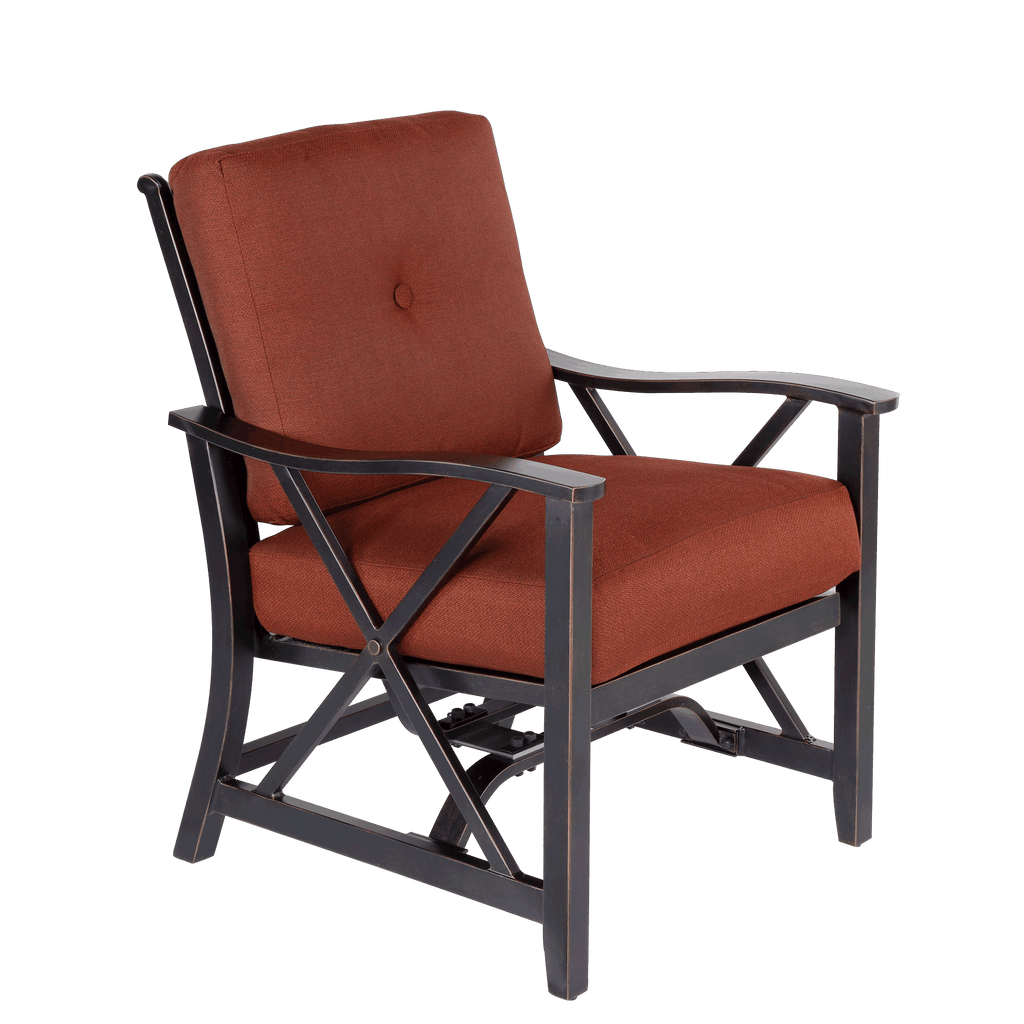 Outdoor Fire Pit 3pcs Set w/Haywood KD Aluminum X Back Stationary Spring Chairs - Deals Kiosk