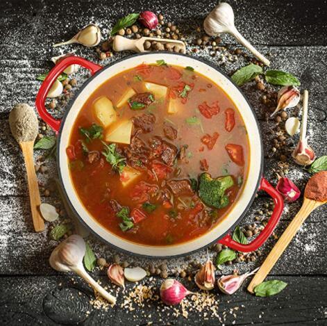 COOKWIN Cast Iron Casserole Braiser, 3.8 Quart,Heavy Duty Casserole Skillet with Lid and Dual Handles, Porcelain Enameled Surface Cookware Pot - Deals Kiosk