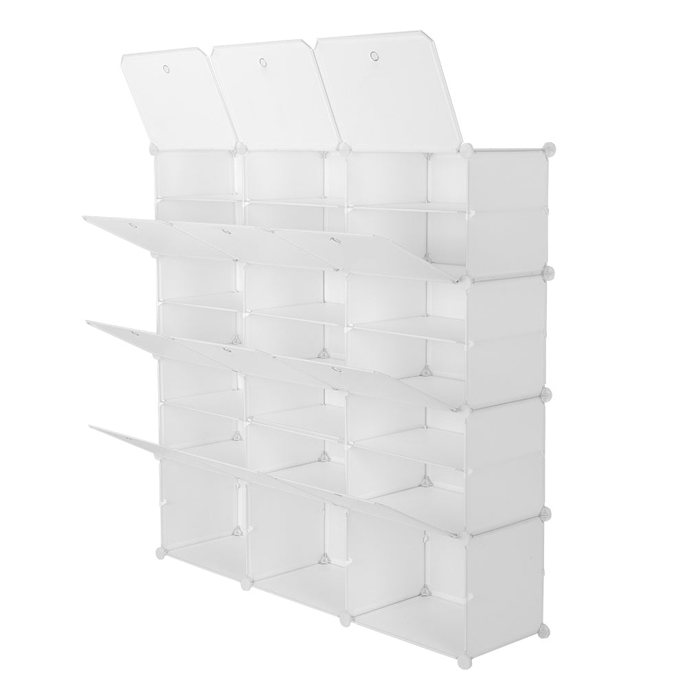 7Tier Portable 42 Pair Shoe Rack Organizer 21 Grids Tower Shelf Storage Cabinet Stand Expandable for Heels, Boots, Slippers, White RT - Deals Kiosk