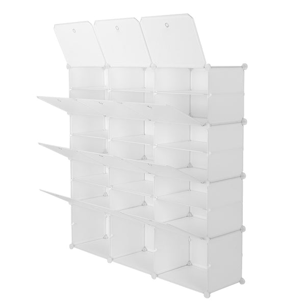 7Tier Portable 42 Pair Shoe Rack Organizer 21 Grids Tower Shelf Storage Cabinet Stand Expandable for Heels, Boots, Slippers, White RT - Deals Kiosk