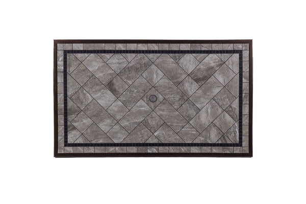 Dining Set 7pcs Set w/ Cast Alum. Top Table & Sling Fabric Swivel Rocker Chair - Deals Kiosk