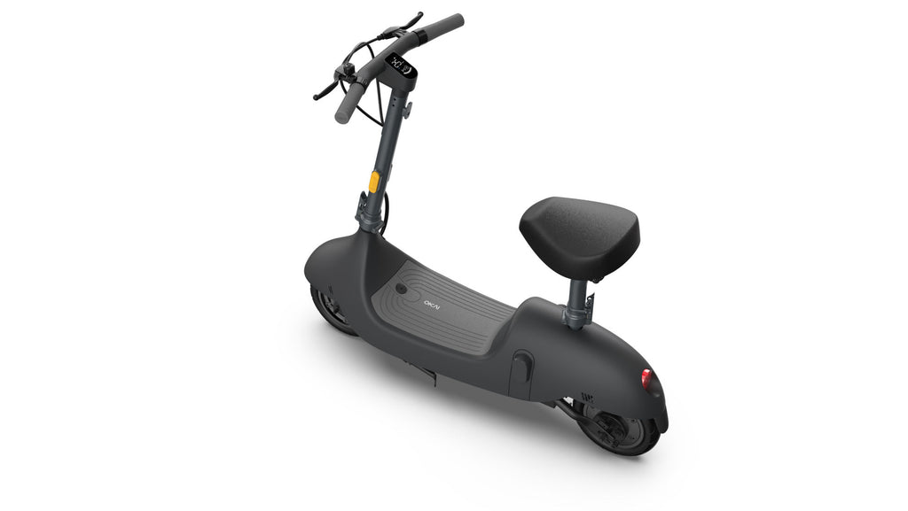 OKAI Beetle Electric Scooter with Seat, Up to 25 Miles Range & 15.5MPH, Modern Moped Scooter Bike with 10inch Vacuum Tires - Deals Kiosk