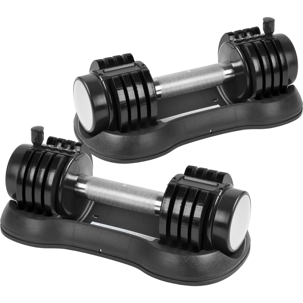 Pair of 12.5 Lbs Adjustable Dumbbell with Handle and Weight Plate for Home Gym black RT - Deals Kiosk