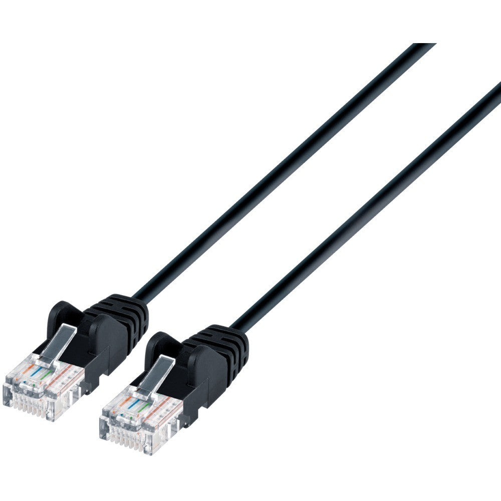 Intellinet Network Solutions 742078 Black CAT-6 UTP Slim Network Patch Cable with Snagless Boots (1.5 Feet) - Deals Kiosk