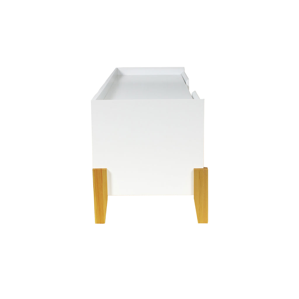 Modern TV Stand TV Stand For Tvs Up To 55 Inches With Storage Space (White) - Deals Kiosk