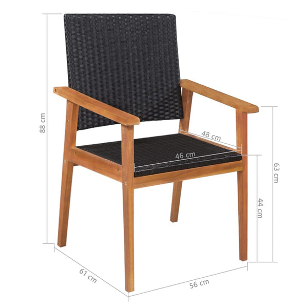 5 Piece Outdoor Dining Set Poly Rattan Black and Brown - Deals Kiosk