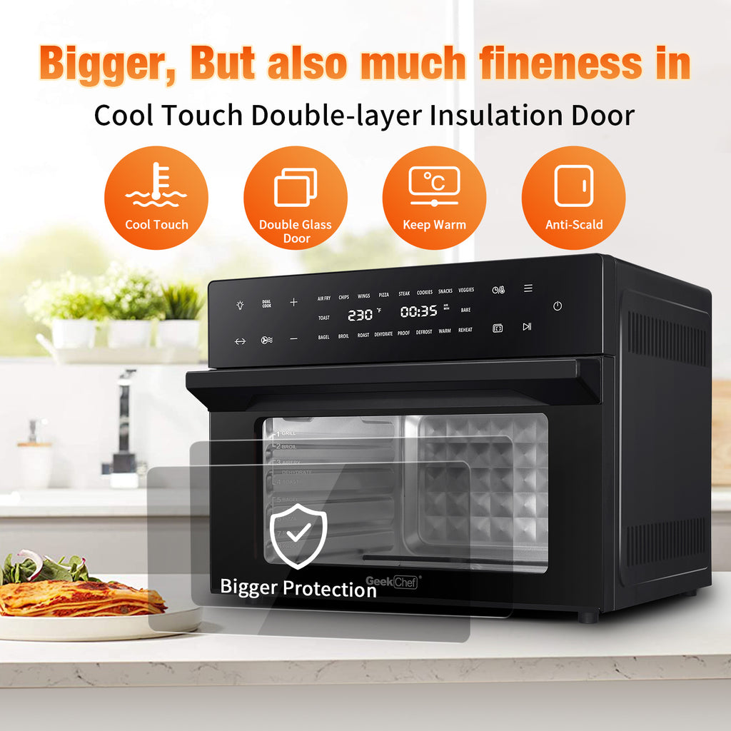 Geek Chef AiroCook 31QT Air Fryer Toaster Oven Combo, with Extra Large Capacity, Family Size, 18-in-1 Countertop Oven(Prohibited from listing on Amazon) - Deals Kiosk