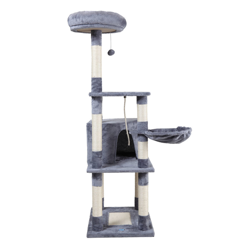 Cat tree-light gray with pentagonal cat litter, Activity Tree - Deals Kiosk