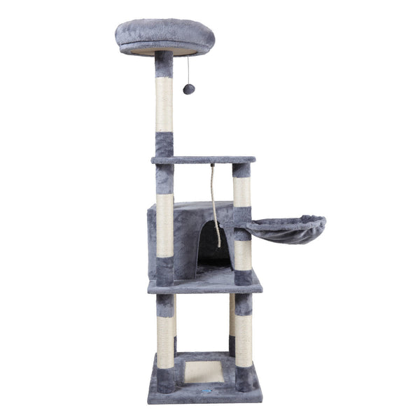 Cat tree-light gray with pentagonal cat litter, Activity Tree - Deals Kiosk