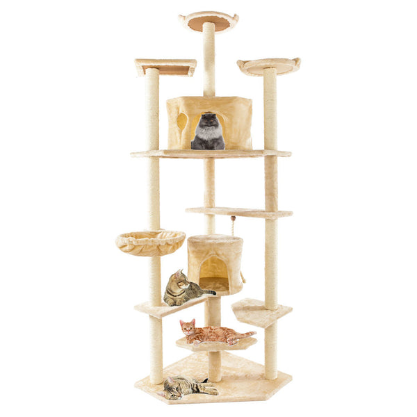 80" Solid Cute Sisal Rope Plush Cat Climb Tree Cat Tower - Deals Kiosk